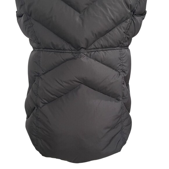 J Crew Black Puffer Vest M Hooded Faux Fur Trim Toggle Closure Winter Preppy Ski - Picture 5 of 11